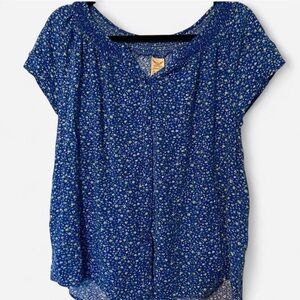 Faded Glory Floral Blue Women's Top, Size XL EUC